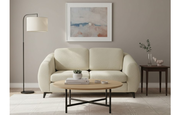 Sofa Luna krem 2 osobowa na sprężynach